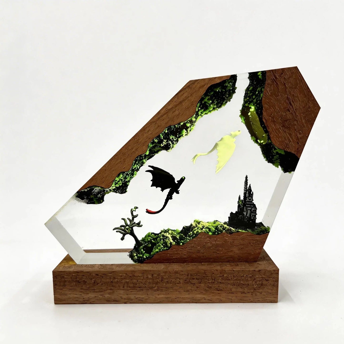 Handmade Resin Art Bedroom Night Light - How to Train Your Dragon 3D Cute Ambient LED Lighting, Customizable LED Bedside Nightstand Lamp, Decorative Mood Lamp for Game Lovers Room Decor, Birthday Gift, Bedside Nightstand Lamps