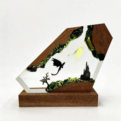 Handmade Resin Art Bedroom Night Light - How to Train Your Dragon 3D Cute Ambient LED Lighting, Customizable LED Bedside Nightstand Lamp, Decorative Mood Lamp for Game Lovers Room Decor, Birthday Gift, Bedside Nightstand Lamps