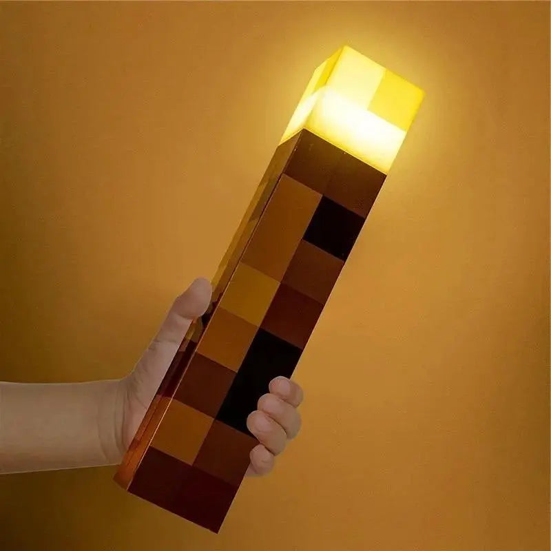 Minecraft Brownstone Torch LED Lamp Touch USB Rechargeable Night Light Kids Xmas Durable Smartphones Usb Charging Lampara