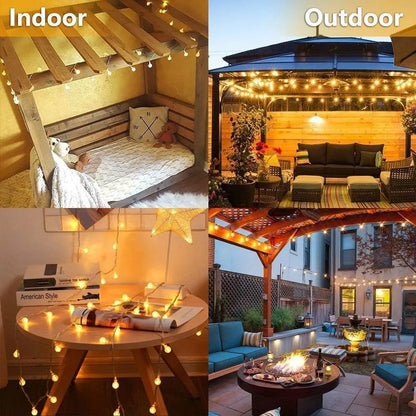 100 Ft Solar Outdoor Globe String Lights, LED Solar Crystal Globe Lights, 8 Modes Globe String Lights, Waterproof Solar String Lights for Home Balcony Party Wedding Christmas Decoration