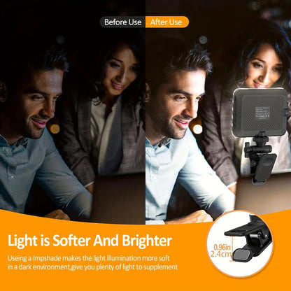 Portable Front-Back Clip-On Selfie Fill Light - 2000Mah Rechargeable Battery, 7-Mode LED, Quick-Release Clip, USB Charger, Mobile Accessories for Iphone/Laptop/Tablet, Camera, Compact for Travel Lighting, Ideal for Filming, New Year Gift, Filming Setup