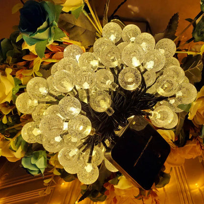 100 Ft Solar Outdoor Globe String Lights, LED Solar Crystal Globe Lights, 8 Modes Globe String Lights, Waterproof Solar String Lights for Home Balcony Party Wedding Christmas Decoration