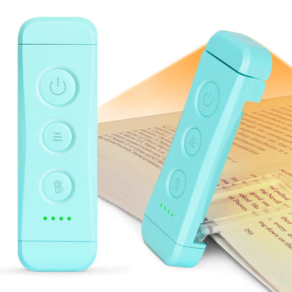 [Mid-Year Gift] Glocusent USB Rechargeable Book Light for Reading in Bed, Portable Clip-On LED Reading Light, 3 Amber Colors & 5 Brightness Dimmable, Compact & Long Lasting, Perfect for Book Lovers, Kids