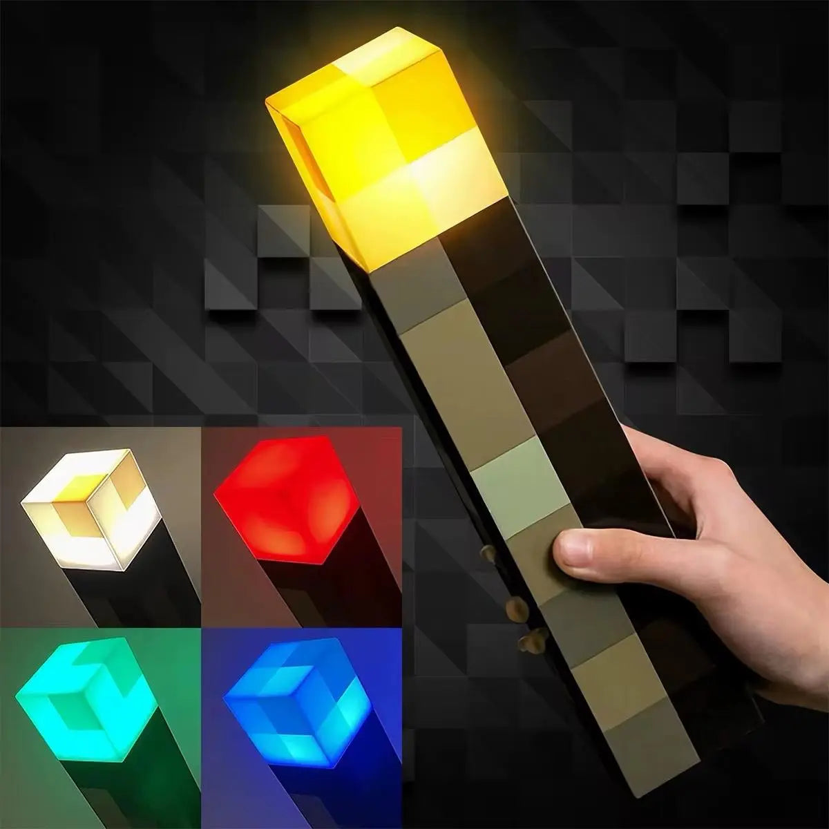 Minecraft Brownstone Torch LED Lamp Touch USB Rechargeable Night Light Kids Xmas Durable Smartphones Usb Charging Lampara