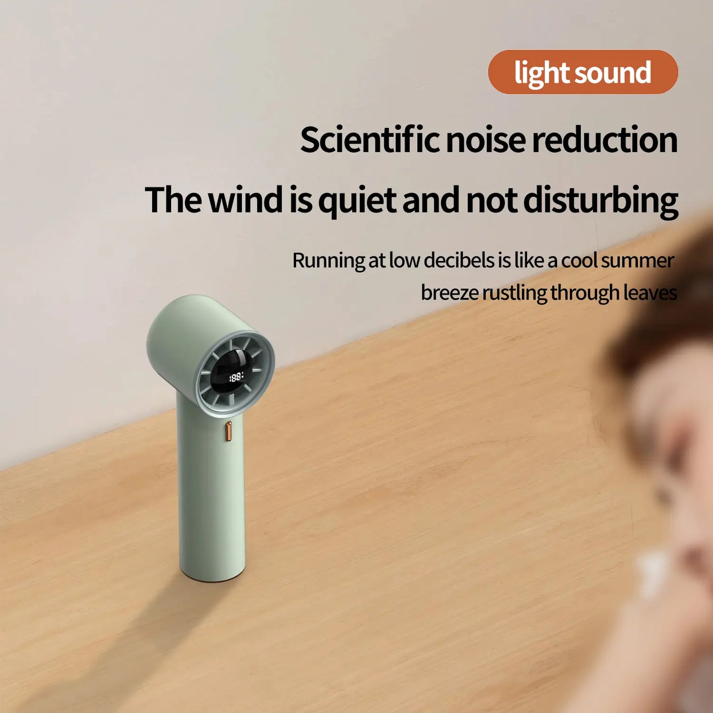 Yudodo Mini Handheld Fan with LED Display-5 Gear Wind,Powerful Wind,Usb Rechargeable,High Speed Fan,Stylish &Ultra